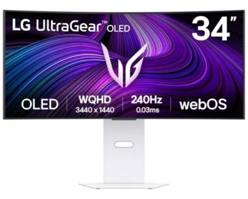 MONITOR LG, 34 PULGADAS, 34GX90SA-W, 86,4 CM, 3440 X 1440 PIXELES, WIDE QUAD HD, OLED, BLANCO (Espera 4 dias)