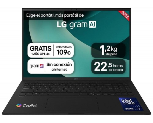PORTATIL LG GRAM, 16", 16ZD90T, INTEL CORE ULTRA 7, 40,6 CM, 2560 X 1600 PIXELES, 16 GB, 1 TB, FREEDOS (Espera 4 dias)-SX15 PORTATIL LG GRAM, 16", 16ZD90T, INTEL CORE ULTRA 7, 40,6 CM, 2560 X 1600 PIXELES, 16 GB, 1 TB, FREEDOS (Espera 4 dias)