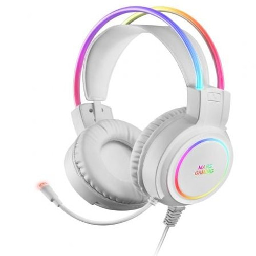 HEADSET MARS GAMING MHRGB WHITE JACK 3.5mm ILUMINACION-SX30 HEADSET MARS GAMING MHRGB WHITE JACK 3.5mm ILUMINACION