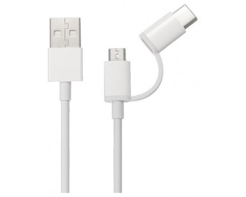 CABLE XIAOMI MI 2 IN 1 USB MICRO USB TO TYPE C - 30 CM