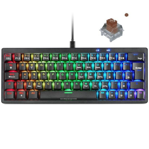 TECLADO MARS GAMING COMPACTO MKMINIPROBRES HOT-SWAP