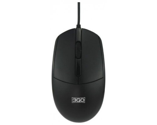 3Go MMAUS - Raton Maus - USB - Negro - 1000dpi