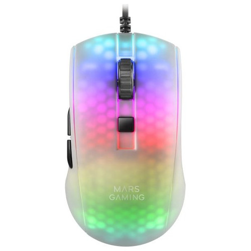 MOUSE MARS GAMING RGB MMR TRANSLUCIDO WHITE 12800DPI-SX30 MOUSE MARS GAMING RGB MMR TRANSLUCIDO WHITE 12800DPI