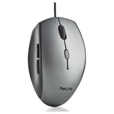 Raton Ergonomico NGS Moth Gray/ Hasta 1600 DPI/ Gris