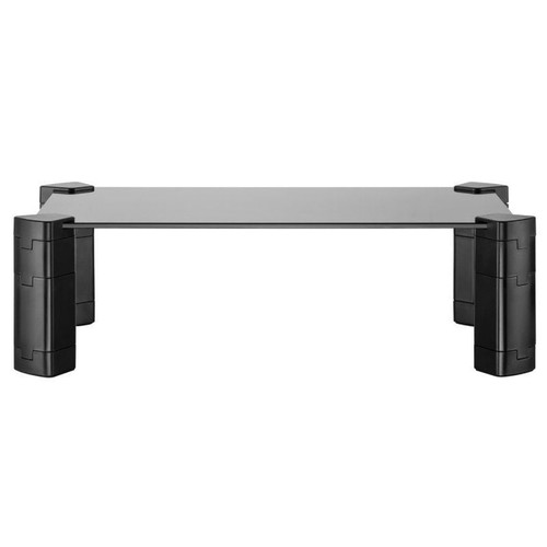 AISENS Soporte Elevador Cristal para Monitor / Portatil, Negro