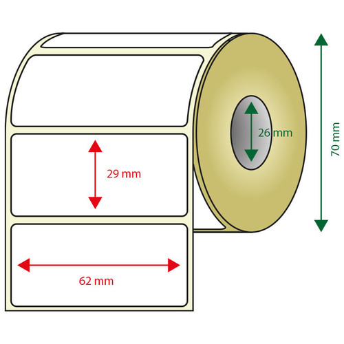 PACK DE 6 ROLLOS DE ETIQUETAS ADHESIVAS TERMICAS-SX25 PACK DE 6 ROLLOS DE ETIQUETAS ADHESIVAS TERMICAS