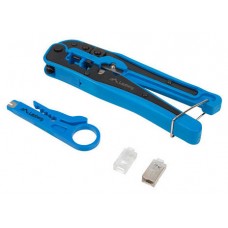 KIT LANBERG NETWORK CON CRIMPADORA Y STRIPPING, CONECTORES RJ45