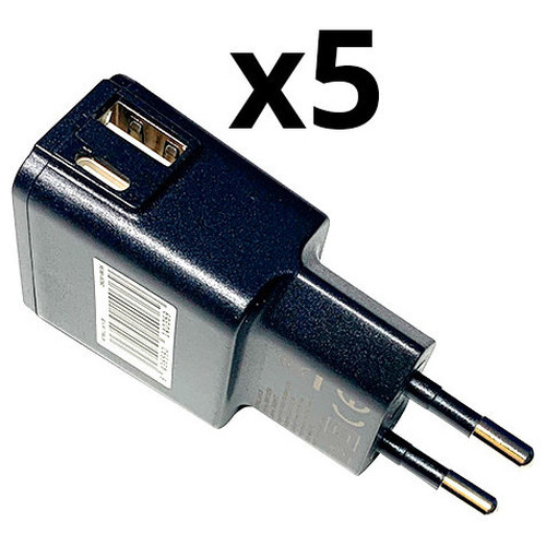 CARGADOR USB NORTESS KIT 5 UNIDADES USB 1 PUERTO USB A-SX35 CARGADOR USB NORTESS KIT 5 UNIDADES USB 1 PUERTO USB A