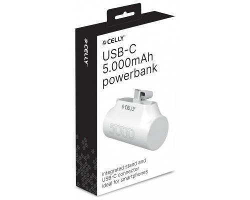Celly Powerbank Compacta Usb-C 5000 mAh Blanca