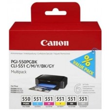 TINTA CANON MULTIPACK PGI550BK+CLI551 C/M/Y/B/G