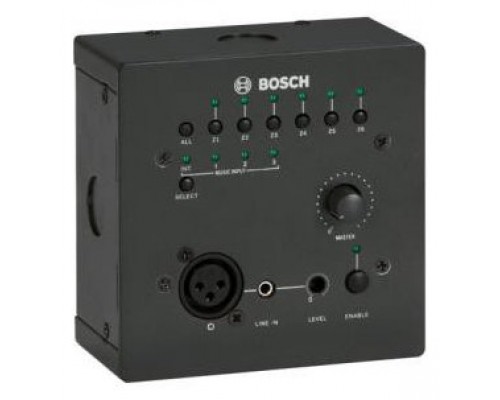 BOSCH PLN-4S6Z PANEL DE PARED REMOTO TODO-EN-UNO, CONTROL DEL DIRECCIONAMIENTO DE MÚSICA AMBIENTAL Y DEL VOLUMEN, SELECCIÓN REMOTA DE 6 ZONAS Y 4 ENTRADAS DE FUENTE DE MÚSICA, ENTRADA DE MICRÓFONO / LÍNEA REMOTA, DISTANC