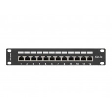PATCH PANEL LANBERG 12 PUERTOS 1U 10" CAT.5E BLINDADO NEGRO-SX40 PATCH PANEL LANBERG 12 PUERTOS 1U 10" CAT.5E BLINDADO NEGRO