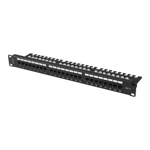 PATCH PANEL LANBERG 24 PUERTOS 1U 19" CAT.6 UTP CON ORGANIZADOR CABLES NEGRO-SX60 PATCH PANEL LANBERG 24 PUERTOS 1U 19" CAT.6 UTP CON ORGANIZADOR CABLES NEGRO