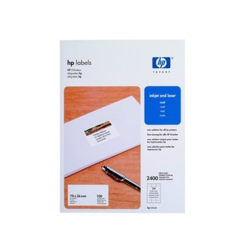 HP Etiquetas 70x36mm (24 EtiqXhoja, 100 hojas)