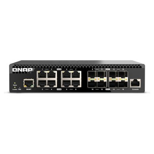 QNAP QSW-M3216R-8S8T Switch 8x10GbE SFP+ 8x10GbE-IA25 QNAP QSW-M3216R-8S8T Switch 8x10GbE SFP+ 8x10GbE