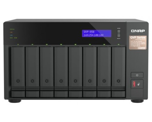 QNAP QVP-85B servidor de almacenamiento NAS Torre Intel® Core™ i5 32 GB DDR4 Unidad de disco duro QVR Pro Negro (Espera 4 dias)