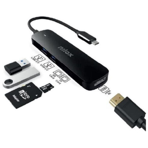 Nilox NXDSUSBC05 Adaptador USB-C 5 en 1-IA30 Nilox NXDSUSBC05 Adaptador USB-C 5 en 1