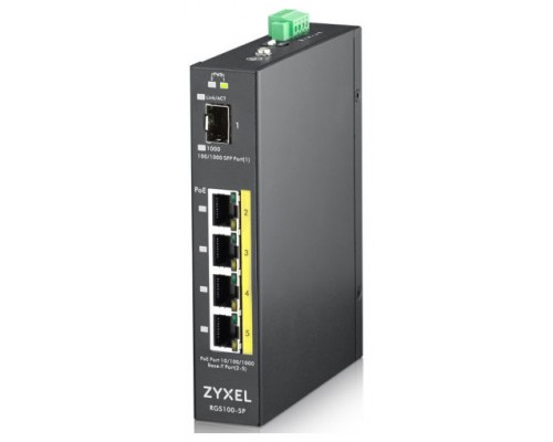 Zyxel RGS100-5P No administrado L2 Gigabit Ethernet (10/100/1000) Energía sobre Ethernet (PoE) Negro (Espera 4 dias)