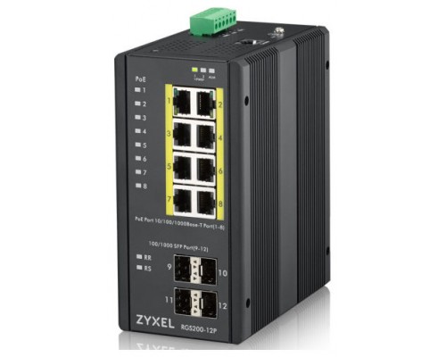 Zyxel RGS200-12P Switch POE Gest DIN 240W IP30
