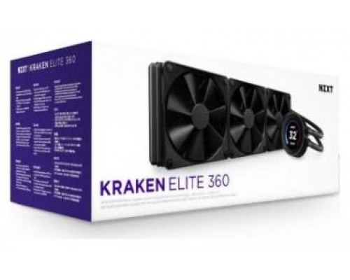 NZXT Kraken Elite 360 Procesador Sistema de refrigeración líquida todo en uno 12 cm Negro 1 pieza(s) (Espera 4 dias)