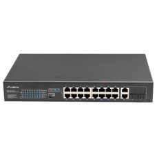 SWITCH LANBERG 18 PTOS 100MB 16xPOE+/2x GBIT ETHER 250W RACK 19"