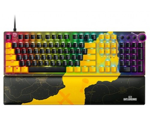 Razer Huntsman V2, PUBG: BATTLEGROUNDS Edition teclado Juego USB QWERTY Inglés de EE. UU. Negro, Amarillo (Espera 4 dias)