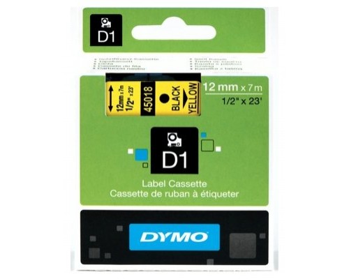 DYMO Cinta LM D1 12mmx7m Negro/amarillo