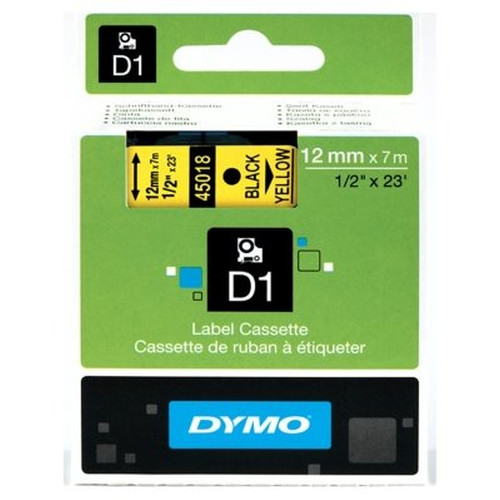 DYMO Cinta LM D1 12mmx7m Negro/amarillo-IR30 DYMO Cinta LM D1 12mmx7m Negro/amarillo