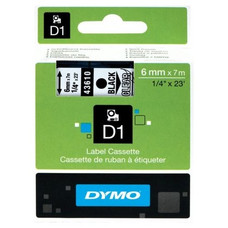 DYMO Cinta LM D1 6mmx7m Negro/transparente-IR25 DYMO Cinta LM D1 6mmx7m Negro/transparente
