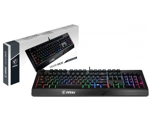 MSI VIGOR GK20 teclado USB QWERTY Español Negro (Espera 4 dias)