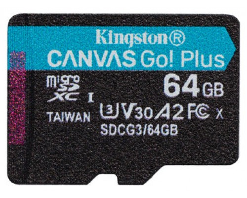 Kingston Technology Canvas Go! Plus memoria flash 64 GB MicroSD Clase 10 UHS-I (Espera 4 dias)