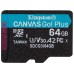 Kingston Technology Canvas Go! Plus memoria flash 64 GB MicroSD Clase 10 UHS-I (Espera 4 dias)