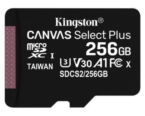 Kingston Technology Canvas Select Plus memoria flash 256 GB MicroSDXC UHS-I Clase 10 (Espera 4 dias)