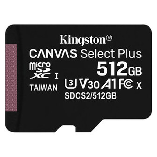 MICRO SD 512 GB CANVAS SELECT PLUS  1 ADAP. CLASS 10 KINGSTON (Espera 4 dias)