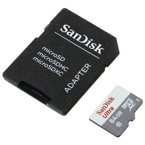 MICRO SD 64 GB 1 ADAP. CLASS 10 SANDISK (Espera 4 dias)