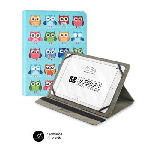 FUNDA TABLET SUBBLIM TRENDY CASE OWLS 10.1"