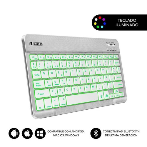 TECLADO SUBBLIM SMART BACKLIT BLUETOOTH RETROILUMINDO SILVER-SX30 TECLADO SUBBLIM SMART BACKLIT BLUETOOTH RETROILUMINDO SILVER