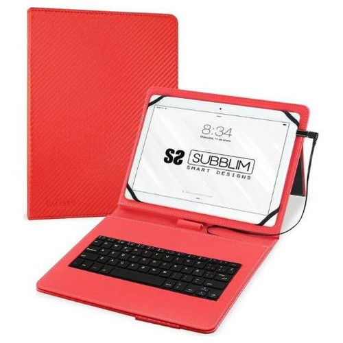 SUBBLIM Funda con Teclado Micro USB - USB C KEYTAB PRO USB 10,1" Red (Espera 4 dias)-SX25 SUBBLIM Funda con Teclado Micro USB - USB C KEYTAB PRO USB 10,1" Red (Espera 4 dias)