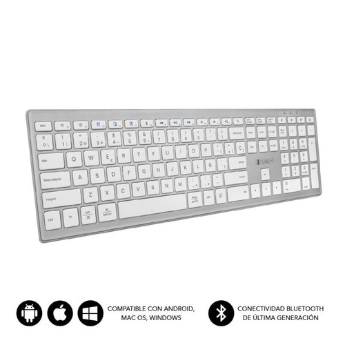 TECLADO SUBBLIM KEYBOARD BLUETOOTH PURE EXTENDED BLUETOOTH SILVER-SX30 TECLADO SUBBLIM KEYBOARD BLUETOOTH PURE EXTENDED BLUETOOTH SILVER