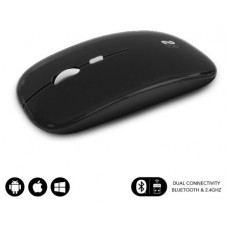 SUBBLIM Ratón Óptico Inalámbrico 2.4G y Bluetooth Dual Flat Mouse Recargable Negro (Espera 4 dias)