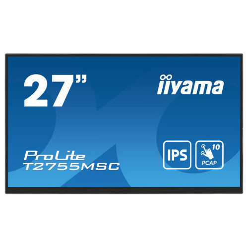 MONITOR IIYAMA 27" IPS BONDED PCAP 10P TOUCH, 1920X1080, FLAT BEZEL FREE GLASS FRONT, HDMI, DISPLAYPORT, 360CD/M², USB HUB 2X 3.2, SPEAKERS, BUILT-IN WEBCAM & MICROPHONE, BOOKSTAND (T2755MSC-B1) (Espera 4 dias)-SX18 MONITOR IIYAMA 27" IPS BONDED PCAP 10P TOUCH, 1920X1080, FLAT BEZEL FREE GLASS FRONT, HDMI, DISPLAYPORT, 360CD/M², USB HUB 2X 3.2, SPEAKERS, BUILT-IN WEBCAM & MICROPHONE, BOOKSTAND (T2755MSC-B1) (Espera 4 dias)