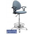 PIQUERAS Y CRESPO NOWY STYL Taburete Smart micro gris brazos fijos base cromada y topes