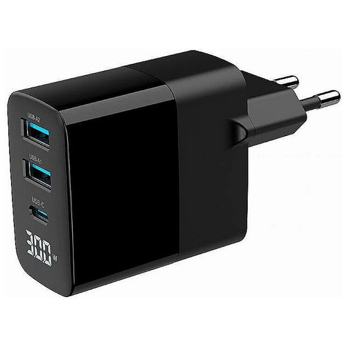 Gembird Cargador r&aacute;pido3 USB GaN,  30 W LCD