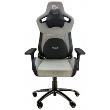 Talius silla Raptor gaming negra/gris tela transpirable, 4D, Frog, base metal, ruedas nylon