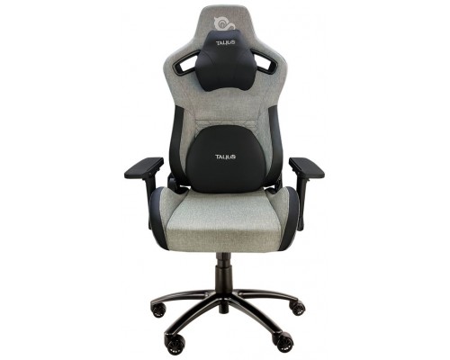 Talius silla Raptor gaming negra/gris tela transpirable, 4D, Frog, base metal, ruedas nylon