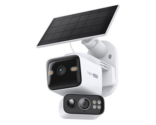 TP-LINK TAPO C645D KIT SOLAR-POWERED DUAL-LENS PAN/TILT SECURITY CAMERA KIT SPEC:2K 3MP(2304×1296)&2K 3MP(2304×1296), 2.4 G&5GHZ, 10000MAH RECHARGEABLE LITHIUM-ION BATTERY, SOLAR PANEL(5.2V, 2.5W) (Espera 4 dias)-SX20 TP-LINK TAPO C645D KIT SOLAR-POWERED DUAL-LENS PAN/TILT SECURITY CAMERA KIT SPEC:2K 3MP(2304×1296)&2K 3MP(2304×1296), 2.4 G&5GHZ, 10000MAH RECHARGEABLE LITHIUM-ION BATTERY, SOLAR PANEL(5.2V, 2.5W) (Espera 4 dias)