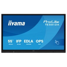 PANTALLA INTERACTIVA 55" EDLA, ANDROID 14, 8/128GB UHD IPS, MM 2X 20W  + 20W SUBWR, 2X HDMI, DP , 2X USB-C,  450CD/M, HORIZ , MEDIA PLAY USB PORTS, ANTIGLARE, LAN, RS232C, IIWARE WIFI-6/BT 5.0, OPS SLOT, VESA 400X400 (MOUNT INCLUDED) (TE5513A-B1AG) (
