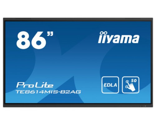 iiyama PROLITE TE8614MIS-B2AG Pantalla plana para señalización digital 2,17 m (85.6") Wifi 435 cd / m² 4K Ultra HD Negro Pantalla táctil Procesador incorporado Android 24/7 (Espera 4 dias)