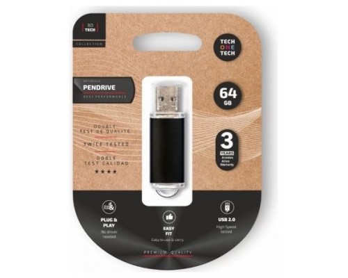 PENDRIVE TECH1TECH-BASIC BK 64GB