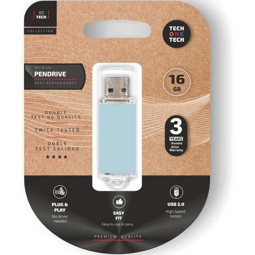 TECH ONE TECH Basic Pendrive 16Gb USB 2.0 Blue-IA60 TECH ONE TECH Basic Pendrive 16Gb USB 2.0 Blue